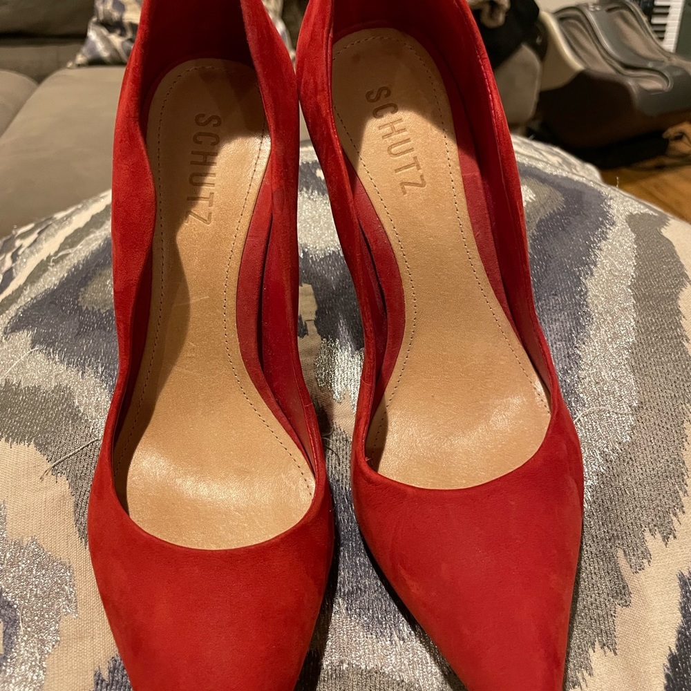 Schutz Thaynara red nobuck stilleto brand new